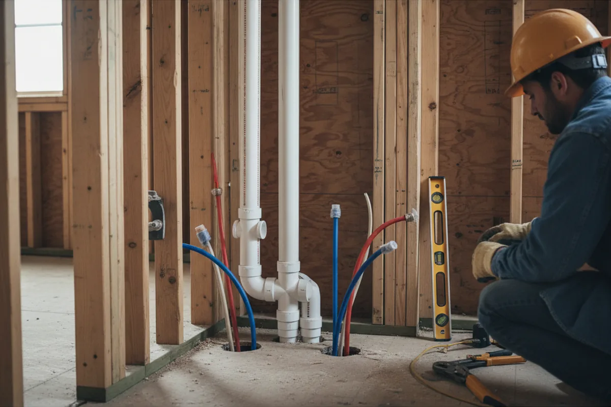 Drain and supply rough-in during Leak Detection in Rowland Heights